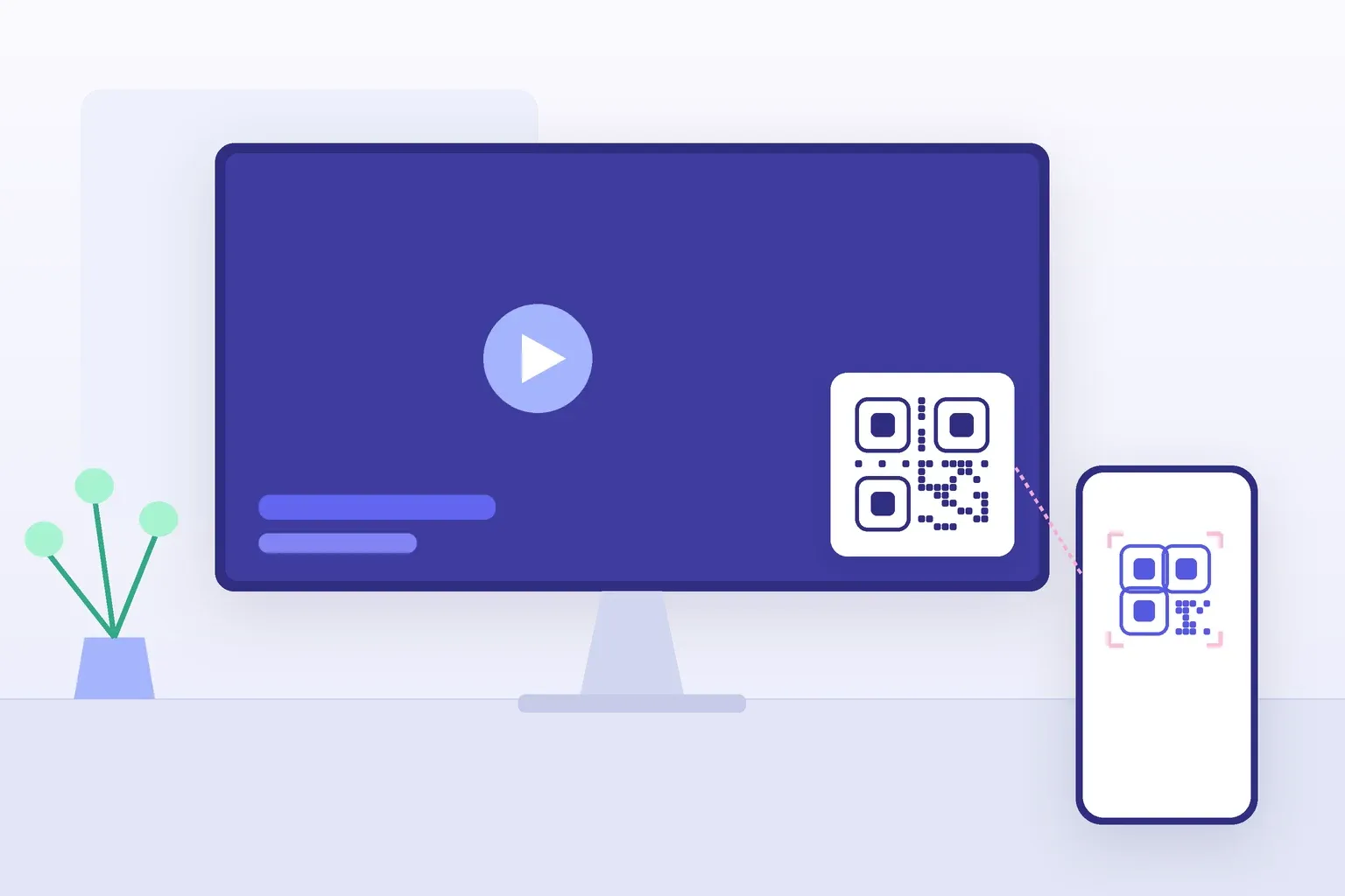 A viewer on a couch scanning a qr code in video shown on a TV end card — illustrating where video QR codes convert